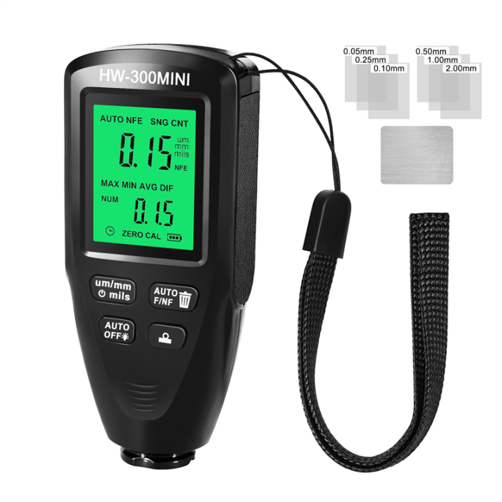 1 Piece HW300-MINI Coating Thickness Gauge Paint Film Thickness Tester Measuring Tools Black Automotive Supplies