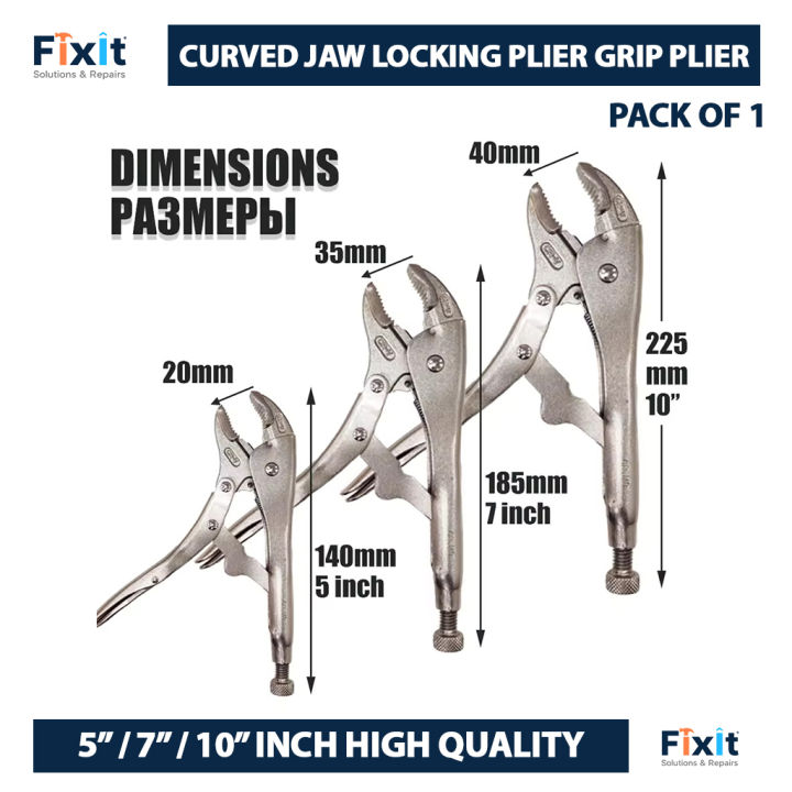 Curved Jaw Locking Pliers (Vise Grip) – Heavy Duty Adjustable Locking ...