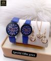 SPECHIL OFFER PRICE  STAR CLASSIC COUPLE WATCH  GOOD LOOKING DILE  NEW COLOERS  WITH STONE LOKIT CHIN STONE EARRINGS  COMPLETE SET AMAZING OFFER PRICE  WITH VIP NORMAL GIFT BOX. 