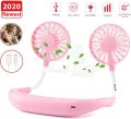 TIK TOK Portable Neck Fan Hand Free Personal ReChargeable USB Hanging Neck Fan Mini Wearable Fan for Travel Reading Sports Indoor and Outdoor Blue. 