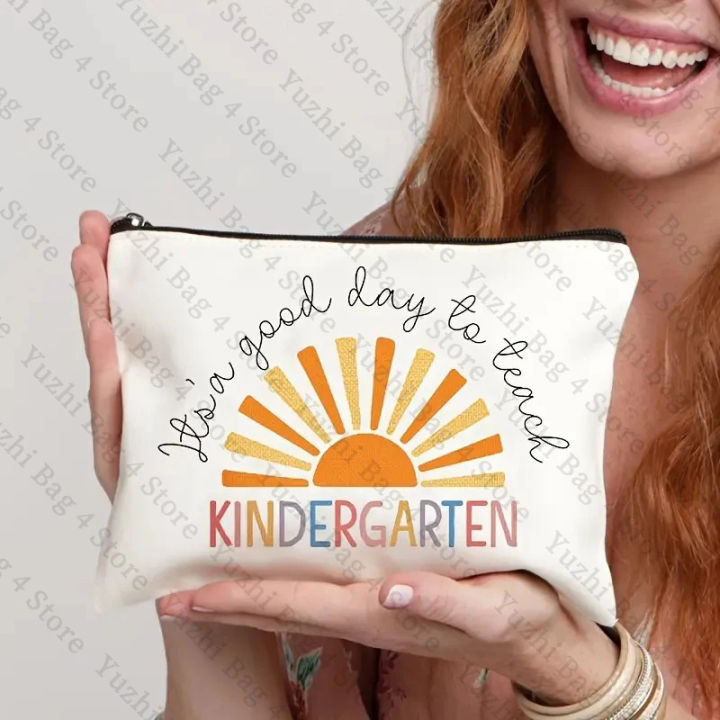 2024Teacher Makeup Bag Boho Sunshine It’s Good Day To Teach Cosmetic ...