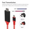 1080P Type TV Cable USB C to HDMI-compatible Cable 2M Type-C Micro HD TV Cable Adapters For Samsung Huawei USB-C HDTV Projector. 