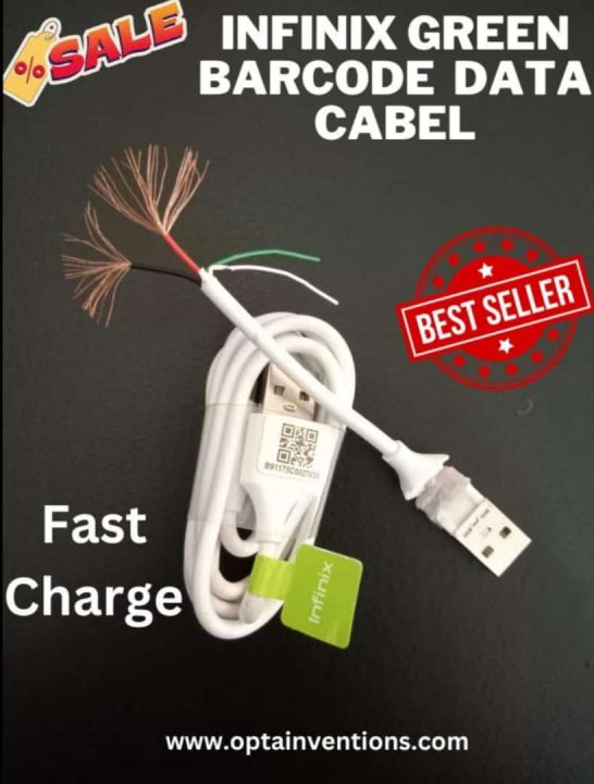 FastCharge Infix Data Cable: High-Speed Charging & Data Transfer" FOR  ALL INFINX PHONE SUPPORTED CABLE WHITE SOFT CABLE