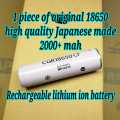 18650 2000 mah lithium ion cell Japanese made recycled 18650 battery cell  3.7 volt to 4.2 volt rechargeable battery tested capacity. 