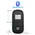 Rechargeable - Wireless Mouse Ultra Slim Gaming Mouse RGB Dual Mode 5.1 Bluetooth Mouse Rechargeable Battery Gaming RGB USB Wireless Optical Mouse With Silent Clicks Black 2.4G Backlit Mice - Plug and Play For Laptop, PC, Computer, MacBook, iPad, Smart TV. 