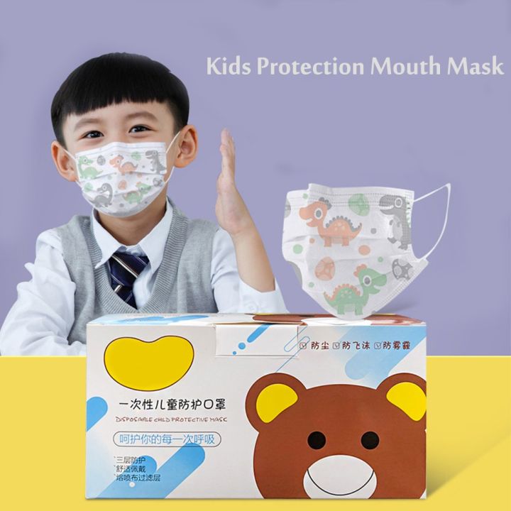 Kids%2050Pcs/Pack%20Disposable%20Face%20Mask%20Children%203-Ply%20Anti%20Dust%20Dinosaur%20Mouth%20Mask%20-%20Image%203