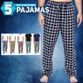 Pack Of 5 - Multicolor Checkered Cotton Pajamas For Men - Ultimate Comfort and Variety, Checkered Pajamas Comfortable wear. 