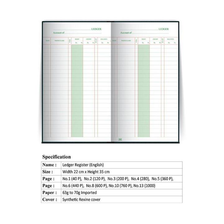 Ledger Register - Best Quality Paper - Strong Binding 2Q