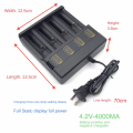1 Piece 18650 Battery Charger 4 Slots Charging for 3.7V 18650 26650 21700 14500 16340 EU Plug. 