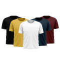 The Vintage clothing pack of 5 multiclolor basic Tshirt For Men. 