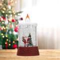 Christmas Candle Light Decorative Candle Water Filled Sequins Snow Scene Flameless Candle LED Pillar. 