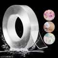 Double Sided Nano Adhesive Tape, Washable Traceless Nano Gel Tape, Stick to Glass, Metal, Kitchen Cellphone, Pads or Tile Nano Tape Grip Tape Transparent. 