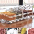 Transparent Salt Pepper Shakers Seasoning Jar -Crystal Clear Box Acrylic Spice Rack Storage Container Condiment Jars Cruet with Cover and Spoon Kitchen Utensils Supplies -4 pcs/set. 