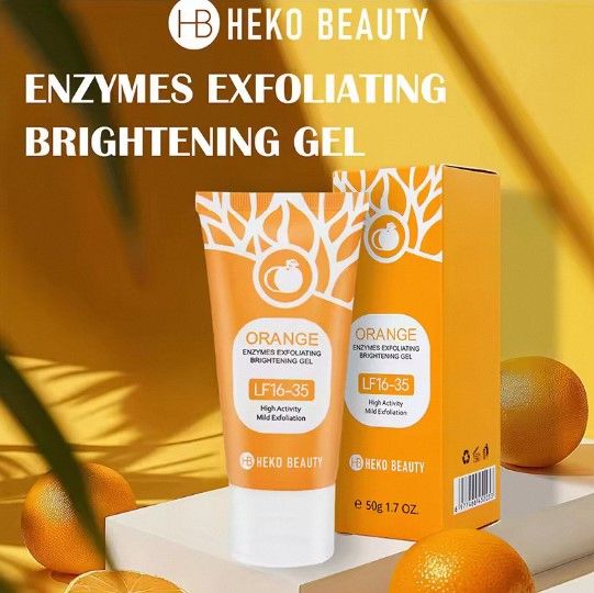 Orange Enzyme Exfoliating Gel Gentle Face Exfoliator with Natural Fruit Enzymes Deep Cleansing and Brightening Orange Peel Gel for Smooth Radiant Skin