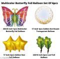 BUTTERFLY THEME FOIL BALLOON SET ( PACK OF 6 FOIL BALLOONS ). 