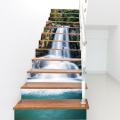 3D Waterfall Stair Stickers Self-Adhesive Stair Riser Mural Wallpaper Decals for Home 39.3" w x 7" h x 12PCS. 