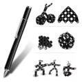 2 in 1 Magnetic Fidget Pen Toy Sculpture Building Blocks Pen Creative DIY Desktop Decoration Decompression Magnetic Touch Pen. 