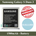 Samsung Galaxy S Duos 3 Battery EB-BG313BBE Replacement Premium Quality 1500mAh For Samsung Galaxy S Duos 3. 