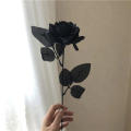 Artificial Gothic Black Rose Delicate Silk cloth Artificial Flowers Black color Decorative Valentine Roses for Home decoration. 