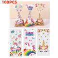 50/100pcs Unicorn Candy Bags Gift Packing Bags Birthday Party Decor Gift Bag For Kitchen Storage. 
