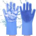 Multipurpose Washing gloves with scrubber brush heat resistant reusable  for dishwashing cleaning best kitchen accessories protect your hands from hot and cold water, useful gadgets bathroom cleaner. 