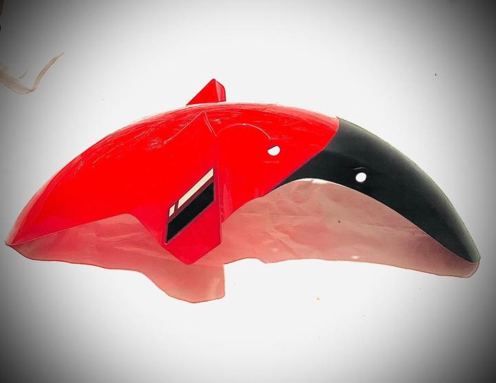 Fender Front CB-150 F Plastic (Genine)/Front Mudguard CB150 F (Red with Black and White stripes)