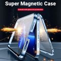 360 Full Protection Metal Magnetic Case For Samsung Galaxy S8 S9 S10 Plus Double-Sided Glass Cover Cases. 