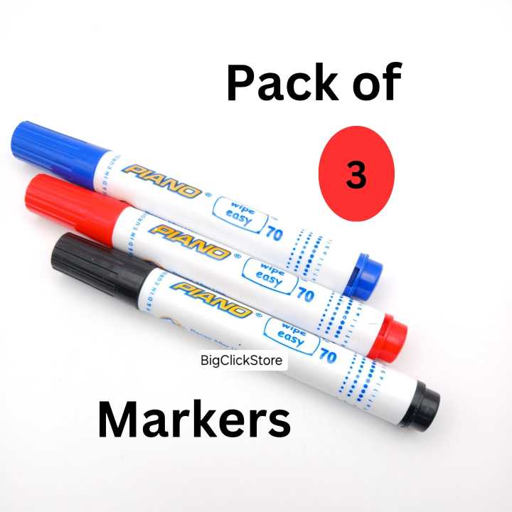 Piano White Board Marker - Round Tip Markers - Refilable Markers - Erasable Whiteboard Marker - Wipeable Ink Marker