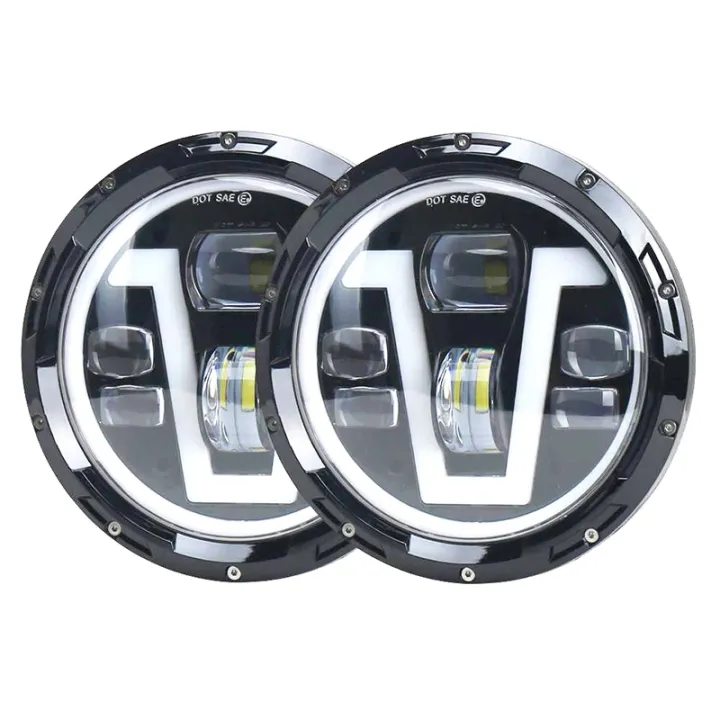 7%20Inch%20V%20Shape%20Ultra%20Bright%2060%20Watts%20LED%20Headlight%20With%20Dual%20Color%20DRL%20Yellow/White%20For%20Jeeps,%20Cars,%20Motorcycle-%204%20Working%20Modes%20-%20Top%20Rated%20Product%20-%20Universal%20Fitment%20-%20Image%206