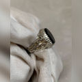 Men's Natural Black Aqeeq Ring 100 Original. 