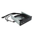 5.25 Inch Desktop Pc Case Internal Front Panel Usb Hub 2 Ports Usb 3.0 And 2 Ports Usb 2.0 With Hd Port 20 Pin Connector. 