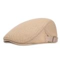 Men Breathable Mesh Summer Hat Newsboy Beret Ivy Cap Cabbie Flat Cap. 
