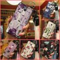 Durable Wristband Phone Case For Alcatel 3C protective ring Lanyard Back Cover Waterproof Phone Holder Flower Kickstand. 