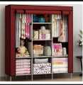 MMTS  Clagor 3 Door Folding Portable Clothe Wardrobe/Closet/Almirah with 8 Shelves (88130). 