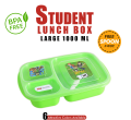 Student Lunch Box Large 1000ml, Lunch Box with three portions/Compartments - Free Spoon. 