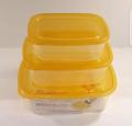 Set of 3 - Apollo Plastic Food Storage Container, Food Safe, Heavy Duty, Rectangular Food Storage Container with Tight Lid, Microwave Oven Food Storage Boxes. 