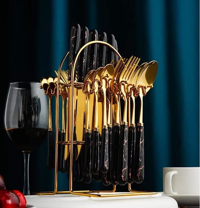CherryBox%20Spoon%20Fork%20&%20Knife%20Set,%20Dinnerware%20Cutlery%20Set%20with%20Stand,%20Gold%20Plated%20%20Stainless%20Steel%20,%2024%20Pcs%20-%20Image%202