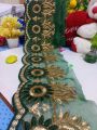 Fancy Organza/Tissue Fabric Embroidered cut work design border lace/Trims for women/girl kurtis and trousers /1 gazz/yard. 