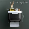 Wall-Mounted Tissue Box Holder Self-Adhesive Plastic Tissue Dispenser for Bathroom | Tissue Box Storage Holder for Paper & Mobile Phone | Stylish Wall-Mounted Self-Adhesive Tissue Box Holder for Bathroom | Multifunctional Tissue Paper Holder with Storage. 