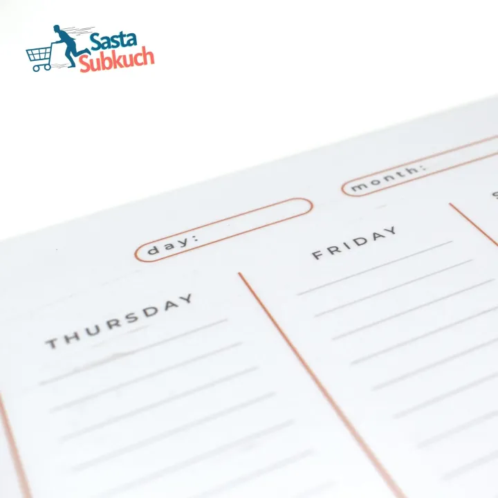 "Weekly%20Planner%20A4%20Size%20Laminated%20-%20Planner%20Notebook%20&%20Journal%20-%20Ideal%20for%20Students,%20Professionals,%20and%20Girls%20-%20Plan%20Your%20Week%20with%20Our%20Planner%20Diary%20&%20Notepad"%20-%20Image%203