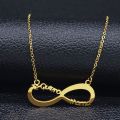 Infinite Loop Te Quiero Mama Stainless Steel Chain Women Gold Color Necklaces Jewerly Joyas Mother's Day N512s01. 