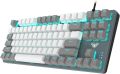 Neon Light Gaming Keyboard - Mechanical Keyboard Blue Switch Wired Mini Single Light Keyboard 87 Keys With Out Numpad - Neon Light Mechanical Keyboard With 2 Colour in 1 Black & White/Grey - Detachable USB Wired For Professional Gaming. 