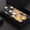 For Infinix Hot 30 Play Phone Case Cartoon Tom and Jerry Side Design Back Cover Liquid Soft Square Silicone Case. 