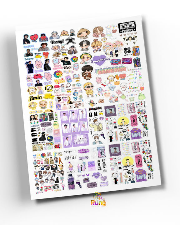 Bts%20bangtan%20boys%20kpop%20Sticker%20sheet%20uncut%20sticker%20sheet%20-%20Image%204