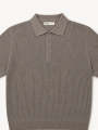 MINT - Taupe Atelier Textured Knit Polo. 