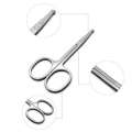 Nose Hair Scissor Curved Blades Scissor Stainless Steel Safety Rounded Tip Nose Hair Trimmer Men Professional Mustache & Beard Scissors Nose Ear Eyebrow Pet Trimming Stainless Steel Scissors Safety Round Tip Design for Trimming Eyelashes Nose Facial & Ear. 