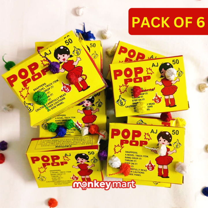 Pop Pop Crackers Pataka Box | Pack of 6 Pop Pop Snappers Fireworks – Fun Pop Pop Snappers for Parties