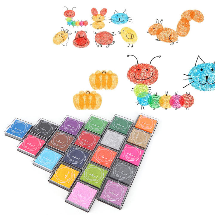 20 Colors DIY Cute Colorful Ink Pad Stamp Inkpad for Rubber Stamp