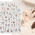 White Tulip Magnolia Flowers 5D Nail Stickers Embossed Flora Self-adhesive Slider For Nail Gel Polish Summer Manicure SASTZ-5D27. 