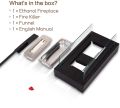 Firefriend DF6500 Biofireplace with Stainless Steel Burner,Glass Panels,Flame Extinguisher,Rectangular,Bioethanol Black. 
